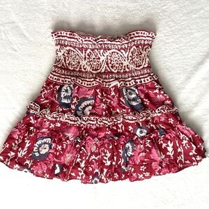 NWT Jennifer & Grace Pink & Red Smocked Skirt Size M
